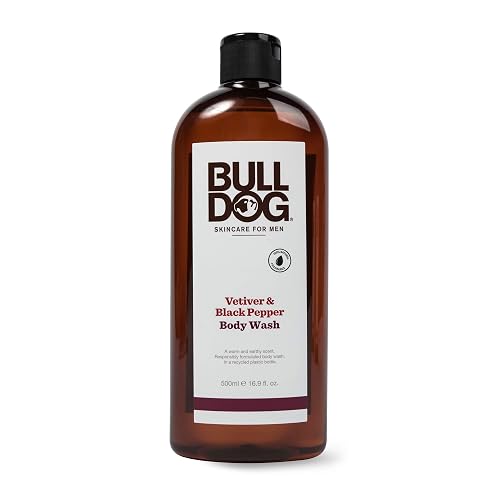 Bulldog Mens Skincare and Grooming Body Wash Black Pepper, 16.9 fl Oz Vetiver Beauty & Personal Care Bulldog Skincare for Men