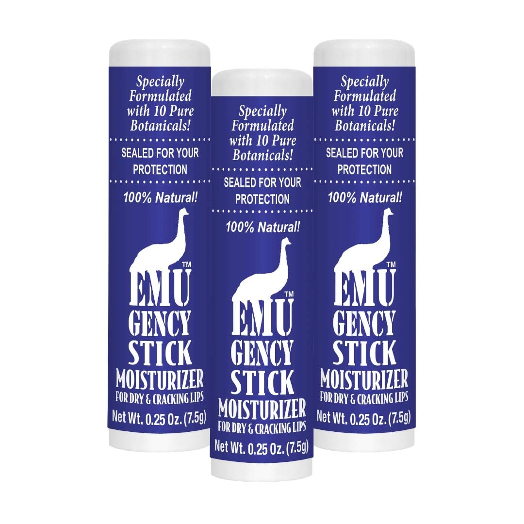 Montana Emu Ranch - EMUgency All Purpose Moisturizing Pocket Stick - 0.25 Ounce - 3 Pack - Helps Relieve Chapped, Cracked, and Split Lips and Skin Beauty and Personal Care Emugency