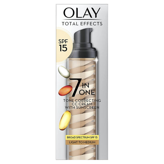 Olay Total Effects Tone Correcting SPF 15 Light to Medium UV Moisturizer, 1.7 OZ (Pack of 3) Beauty & Personal Care Olay
