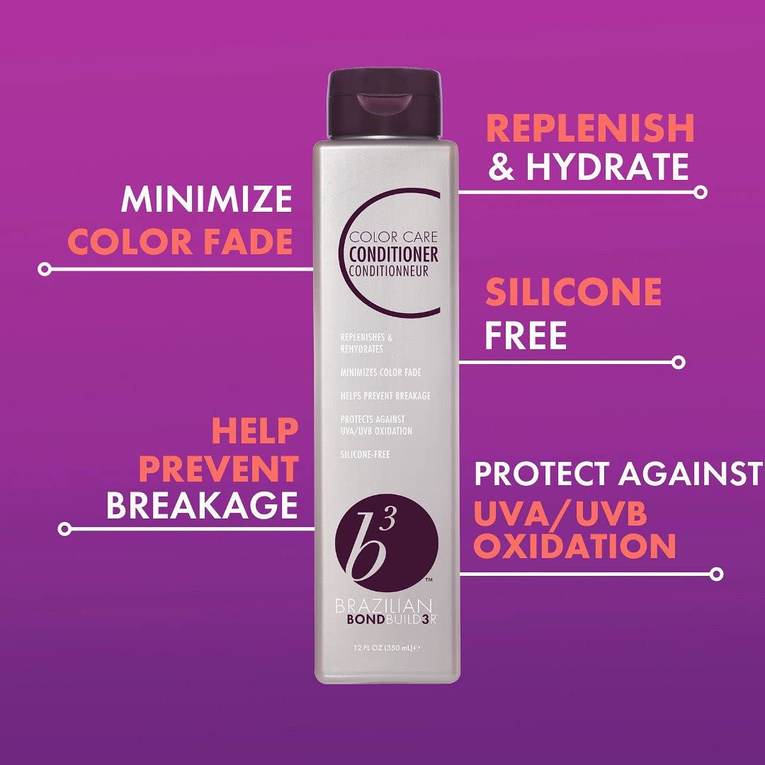 B3 BRAZILIAN BONDBUILDER Color Care Shampoo & Conditioner with Ionic Colour Lock Set Purifies, Hydrates, Detangles & Protects Color Treated Hair Beauty & Personal Care B3 BRAZILIAN BONDBUILDER