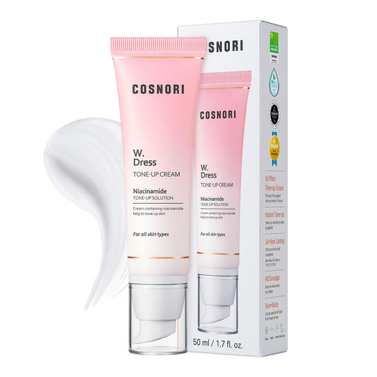 COSNORI W. Dress Tone-Up Cream - Quick Skin Tone Balancer, Evens Out Complexion, Natural No-Makeup Look, Sebum Control for Face & Body, Vegan, Not