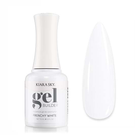 KIARA SKY Hema-Free Builder Gel for Nails | Bright White Builder Gel in a Bottle, Self-Leveling, Soak-Off for Weak Natural Nails, Extensions