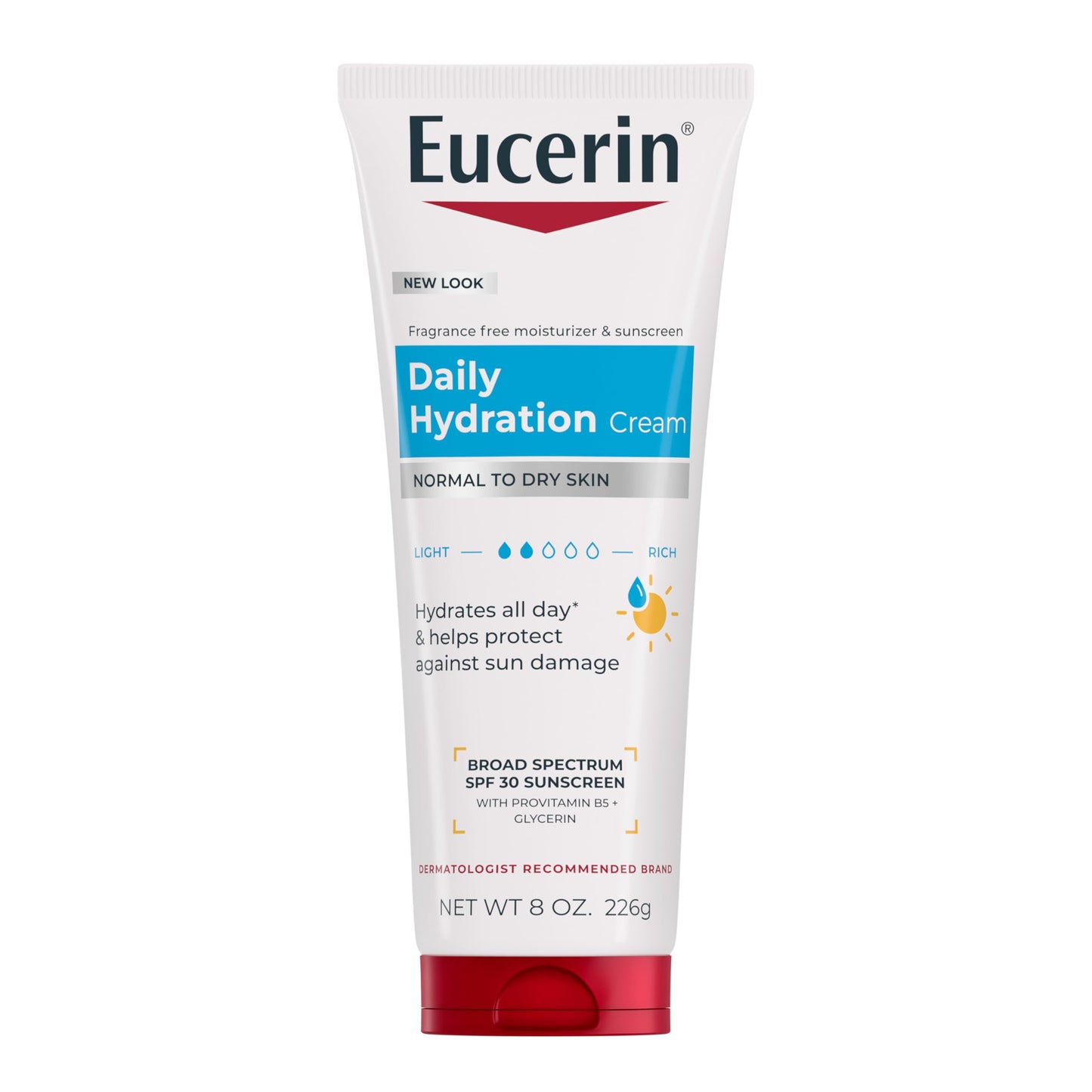 Eucerin Daily Hydration Broad Spectrum SPF 30 Sunscreen Body Cream for Dry Skin, Fragrance Free Sunscreen Moisturizer, 8 Oz Tube Beauty & Personal Care Eucerin