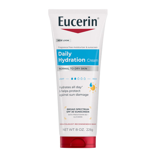 Eucerin Daily Hydration Broad Spectrum SPF 30 Sunscreen Body Cream for Dry Skin, Fragrance Free Sunscreen Moisturizer, 8 Oz Tube Beauty & Personal Care Eucerin