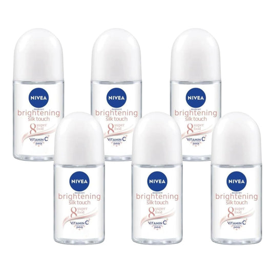 Nivea Brightening Silk Touch Roll-On Deodorant - 1.69 fl oz - Pack of 6 Beauty and Personal Care NIVEA