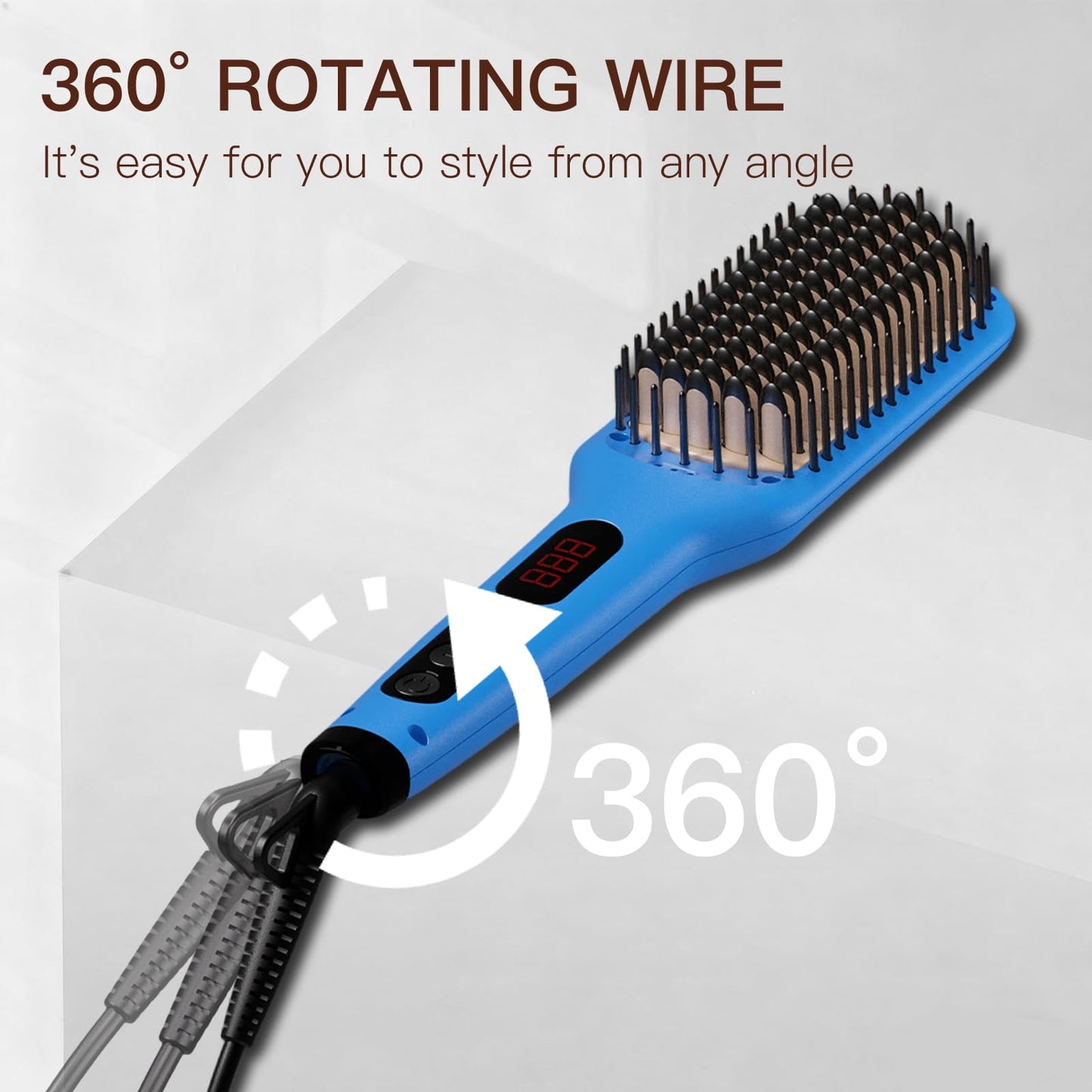 MEGAWISE Pro Ceramic Ionic Hair Straightener Brush for Home Salon | MCH Fast 20s Heating Tech with Auto-Off Safety | Anti-Scald with Universal Dual Beauty & Personal Care MEGAWISE