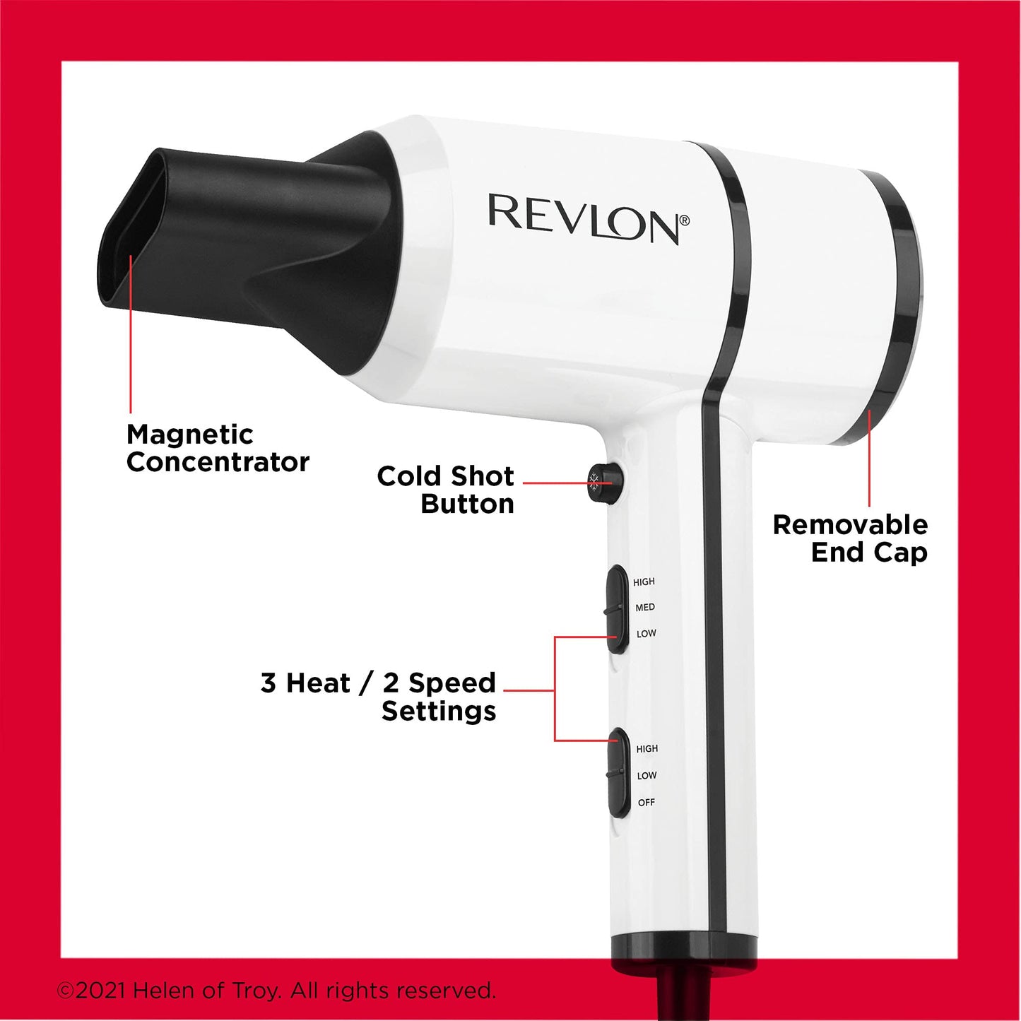 Revlon Crystal C + Ceramic Compact Hair Dryer | Long-Lasting Shine and Less Frizz Beauty & Personal Care REVLON