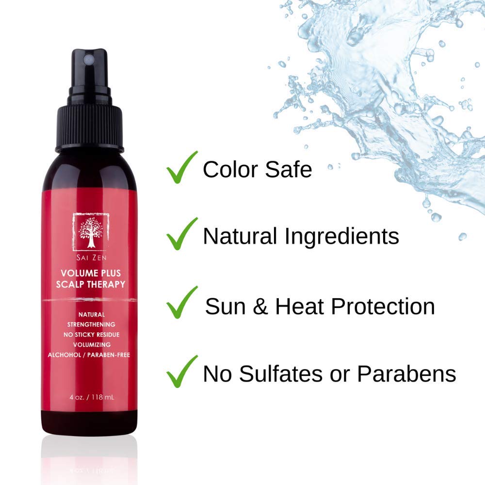 Sai Zen Volume Plus Scalp Therapy Spray | Post-Shower Hair Strengthening Formula | Made in USA |Alcohol and Paraben Free, 4 oz. Beauty & Personal Care Sai Zen