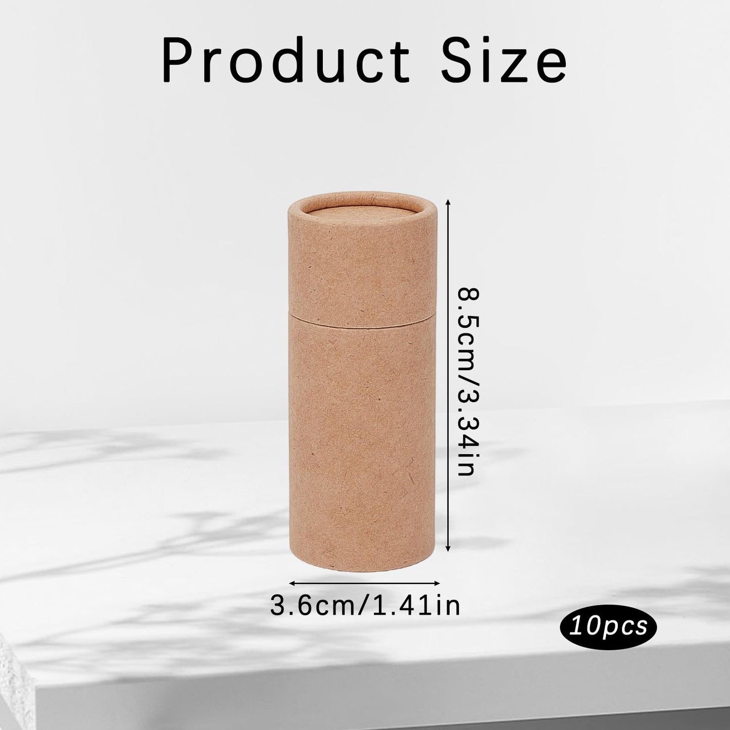NICENEEDED 10 PCS Paperboard Lip Balm Tubes, 10ml Push-Up Style Empty Krafts Paper Solid Lip Gloss Container, Refillable Round Tubes for DIY Homemade Beauty and Personal Care NICENEEDED