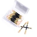 GTVIA 50 Pack Double-end Eye Shadow Brush, Disposable Double Sided Eyeshadow Brush Makeup Applicators Beauty Kit (Gold) Beauty & Personal Care GTVIA