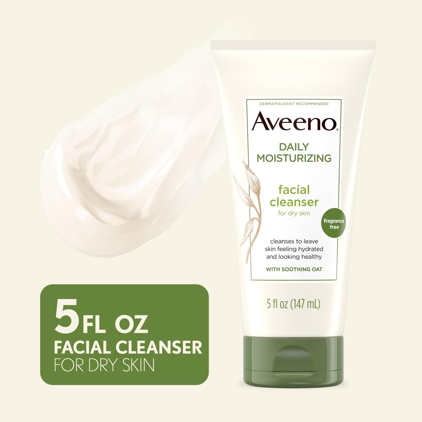 Aveeno Daily Moisturizing Face Cleanser with Soothing Oat, Easy-to-Rinse Cleanser Removes Dirt, Oil & Other Impurities & Leaves Skin Feeling Soft Beauty & Personal Care Aveeno