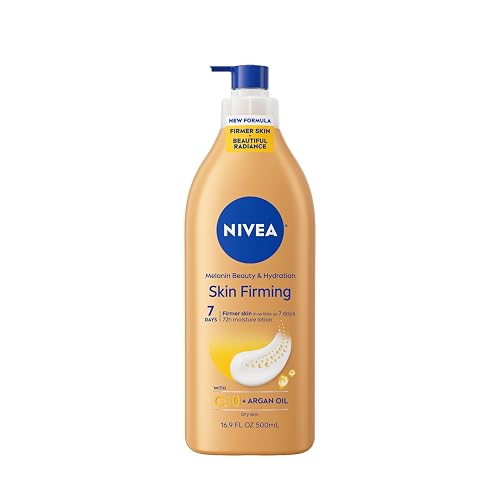 NIVEA Skin Firming Melanin Beauty & Hydration Body Lotion with Q10 and Argan Oil, Firmer Skin in as Little As Seven Days, 16.9 Fl Oz Pump Bottle Beauty & Personal Care NIVEA