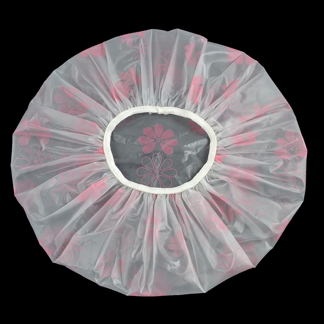 Ruilogod Lady Woman Pink Flowers Print Hair Saloon Shower Bath Cap Clear White (id: d97 71f 575 fdf eeb Beauty and Personal Care Ruilogod