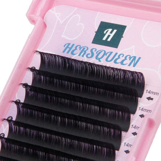 Individual Classic 17mm 18mm Eyelash Extensions .20 C Curl D Curl Natural Looking Salon Tray Silk Lashes Semi Permanent Eyelash Russian Volume Faux Beauty & Personal Care HERSQUEEN