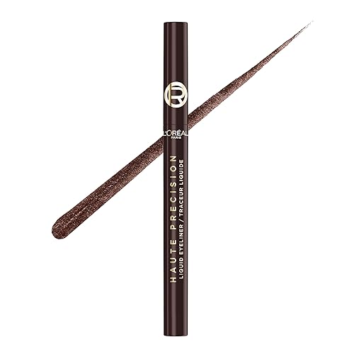 L'Oreal Paris Haute Precision Waterproof Liquid Eyeliner, Smudge-Proof Eye Liner with Micro-Tip, for up to 28HR Eye Makeup Wear, 020 Brown Leather Beauty & Personal Care L'Oreal Paris