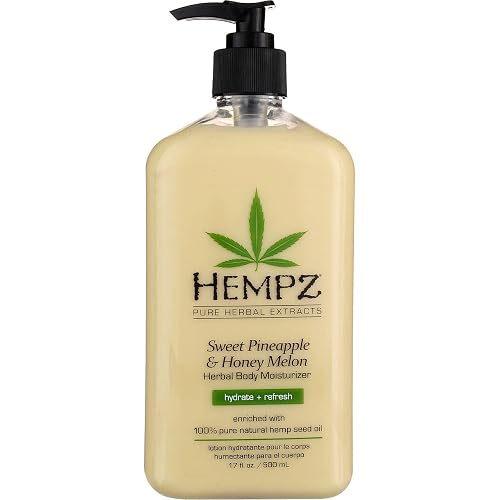Hempz Body Moisturizer Sweet Pineapple and Honey Melon 17 Ounce Pump (500ml) (Pack of 6) Beauty & Personal Care Hempz