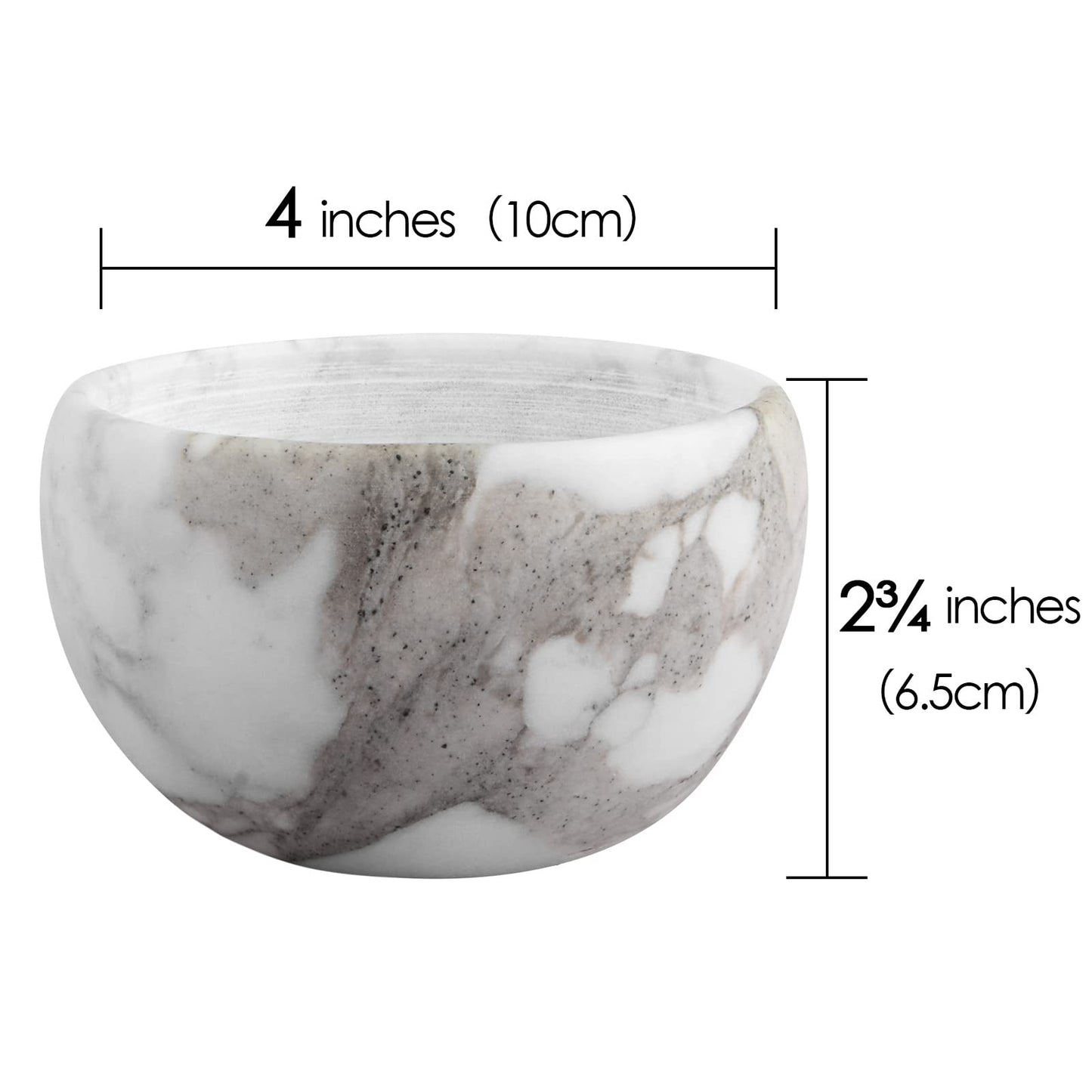 Linkidea Marble Shaving Bowl, Modern Marble Shaving Cream Cup, Large Capacity, 4" x 2" (10cm x 6.5cm), Shave Soap Bowl Beauty and Personal Care Linkidea