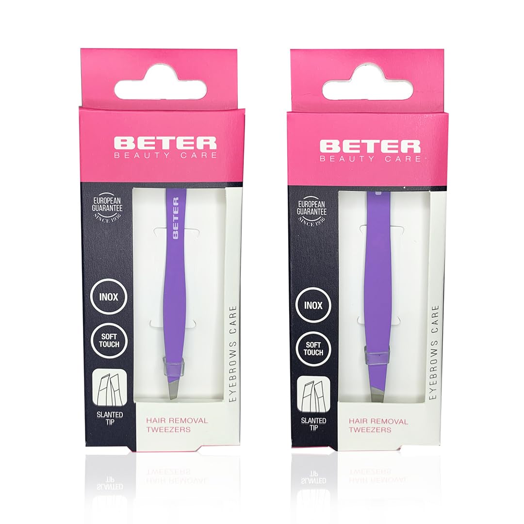 Beter Set plucking tweezers Soft Touch in Bluee, 2 pieces Beauty and Personal Care Beter