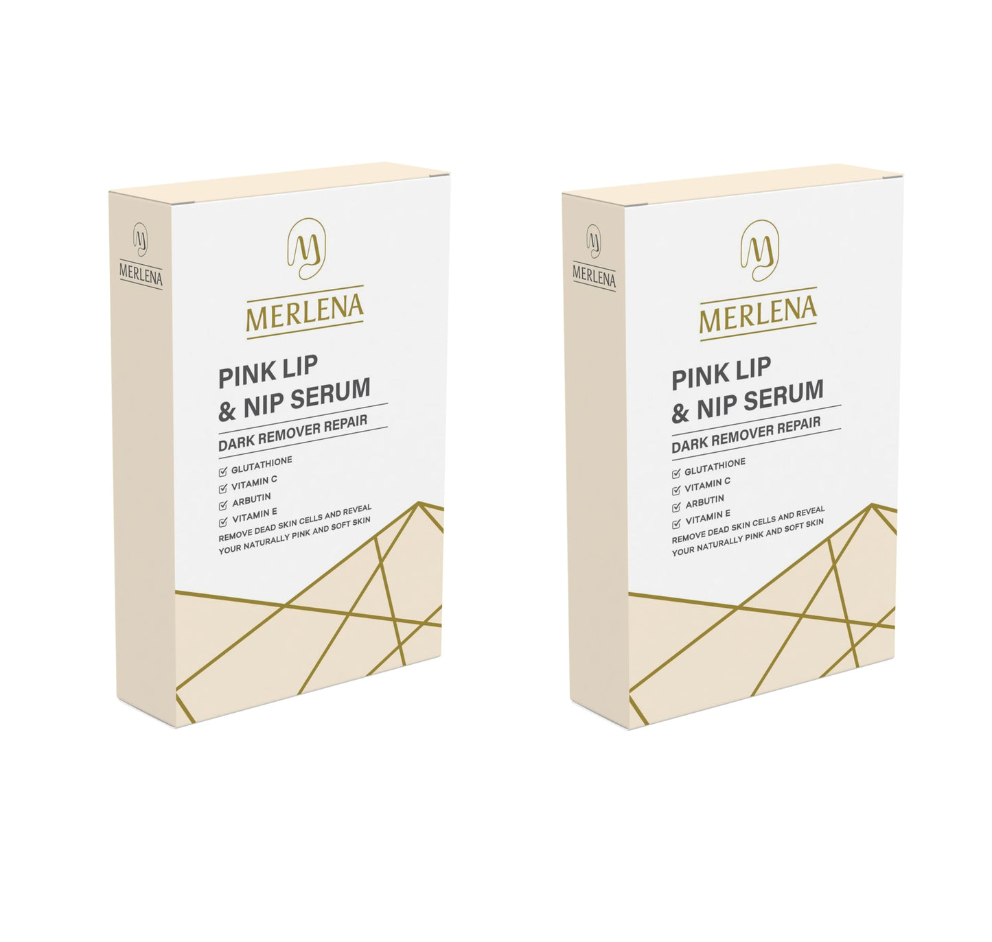 (Pack of 2) Merlena Pink Lip & Nip Serum - Organic Hydrating Serum for Pink Lips and Nipples, Collagen-Boosted Formula for Dry, Flaky, and Peeling Beauty and Personal Care Nakarad