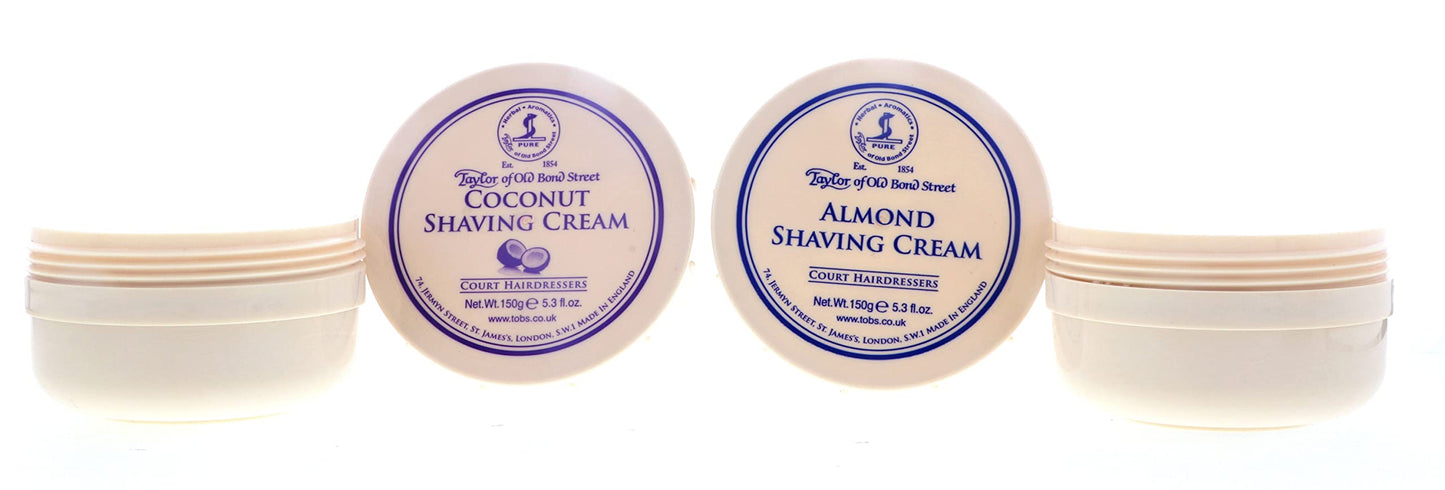 Taylor of Old Bond Street Shave Cream - 2 Pack 5.3 0z Each Choose Your Scents! (Almond and Coconut) Beauty and Personal Care Tobs