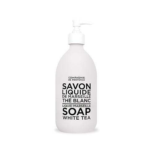 Compagnie de Provence Savon de Marseille Extra Pure Liquid Soap - White Tea - 16.7 Fl Oz Glass Pump Bottle Beauty & Personal Care La Compagnie de Provence