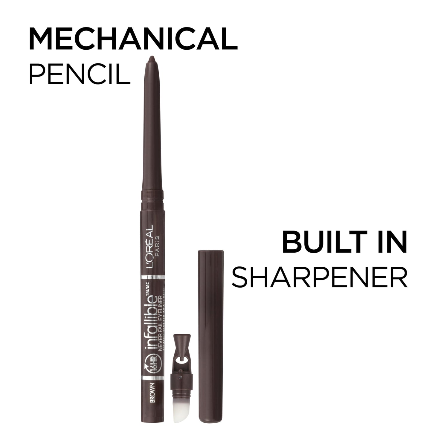 L'Oreal Paris Makeup Infallible Never Fail Original Mechanical Pencil Eyeliner with Built in Sharpener, Slate, 0.008 oz. Beauty & Personal Care L'Oreal Paris