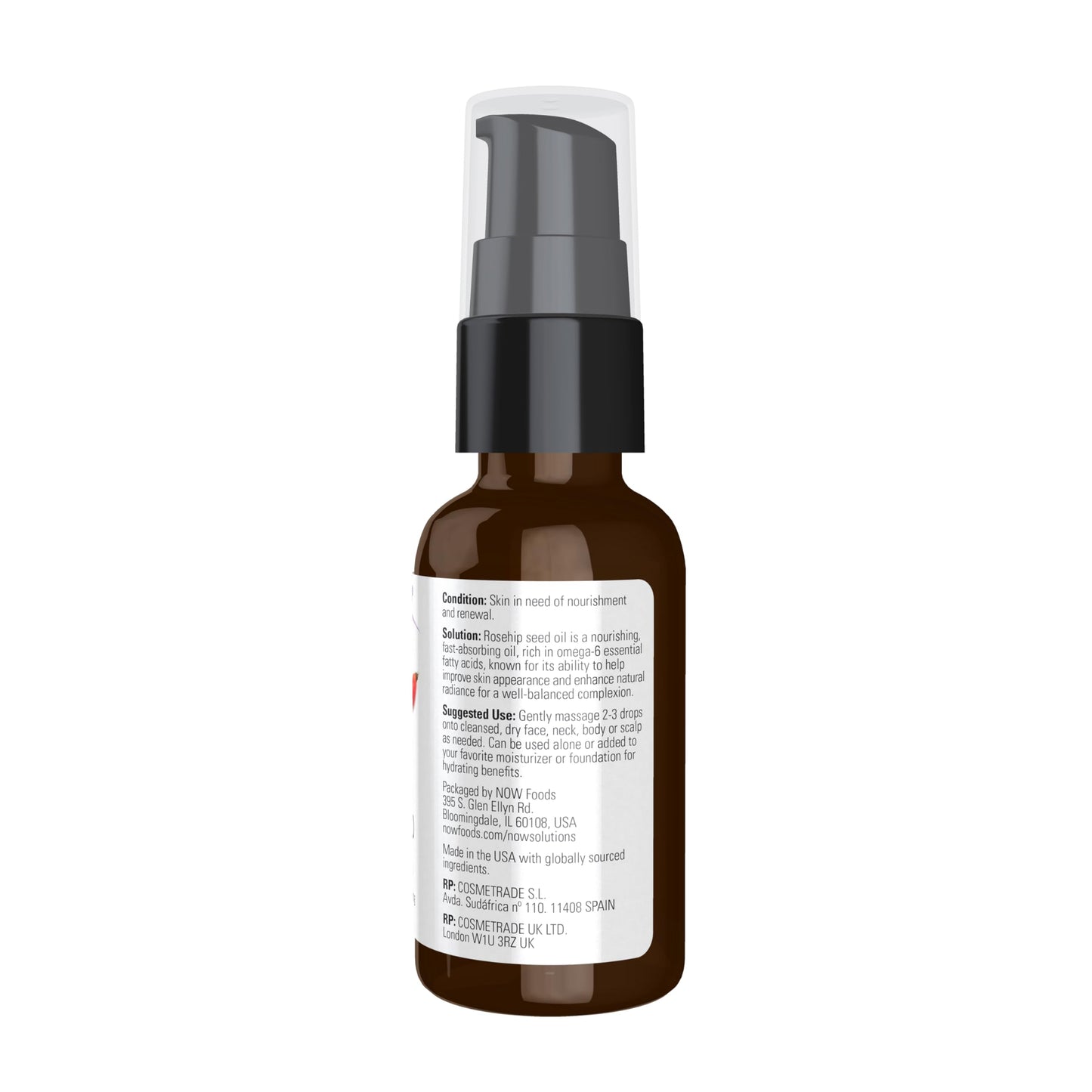 NOW Solutions, Rose Hip Seed Oil, 100% Pure, Nourishing and Renewing, For Facial Care, Vegan, Child Resistant Cap, 1-Ounce Beauty & Personal Care NOW Foods