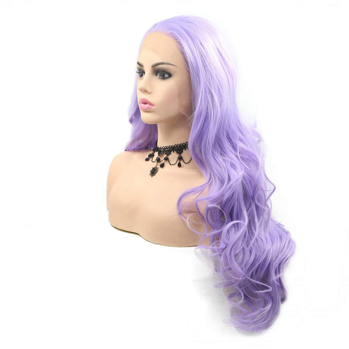 Purple Lace Front Wigs for Women Real Long Body Wave Soft Lilac Purple Wig Frontal Lace Lavender Synthetic Colorful Lace Wig Natural Hairline Glueless