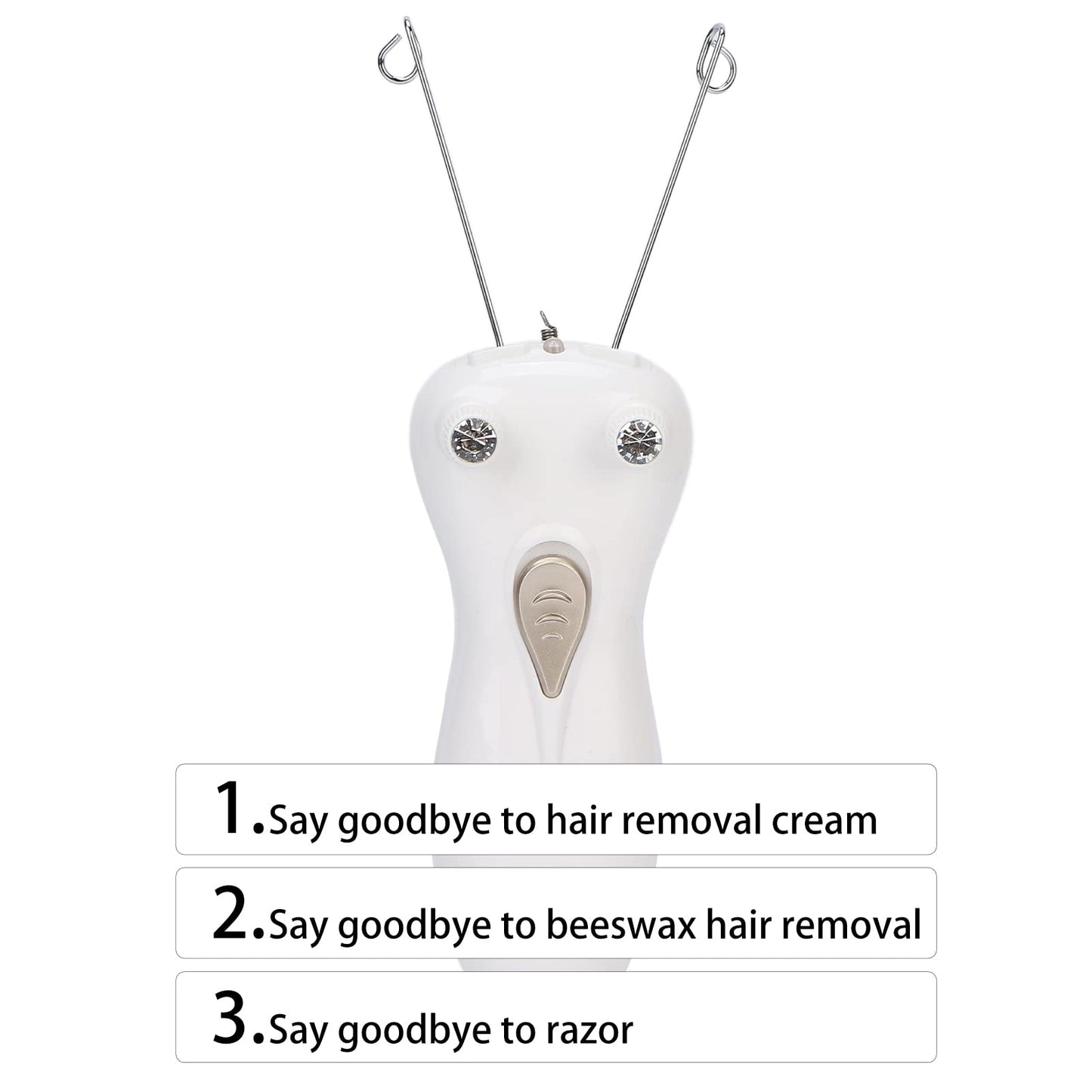 Folanda Hair Remover, Ladies Beauty Epilator, Cordless Electric Cotton Thread Epilator for Upper Lips Cheek Chin Arm Leg, Painless Face and Body Hair Beauty and Personal Care Folanda