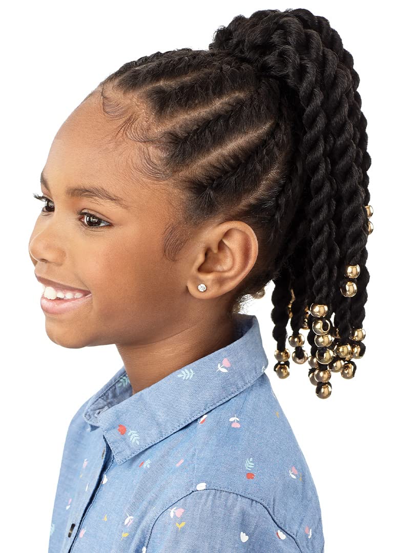 Outre Lil Looks Drawstring Ponytail - BEADED TWISTS 12" (1)