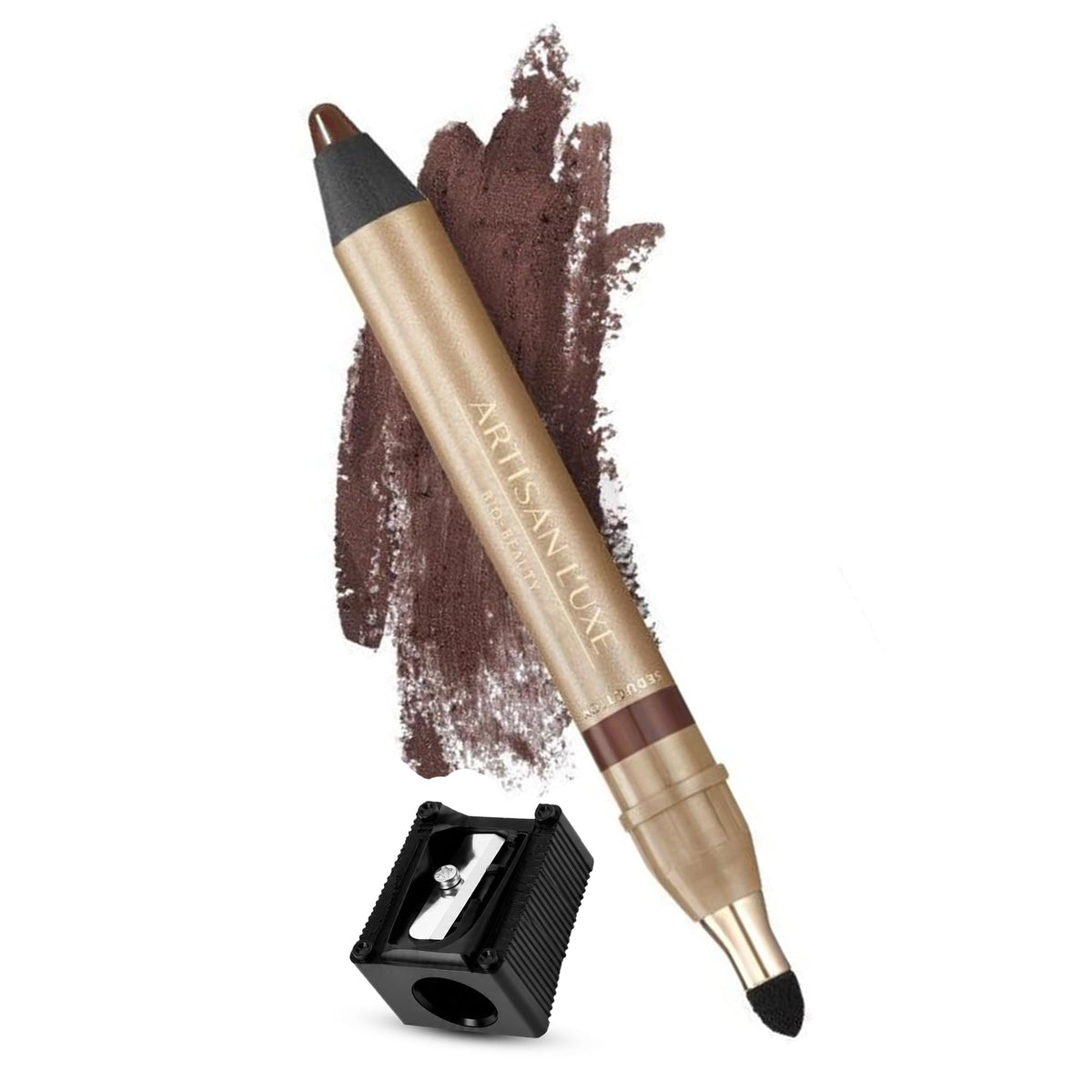 Artisan L'uxe Beauty Velvet Jumbo Dark Chocolate Brown Eyeliner with Free Sharpener | Blendable Makeup for Smokey Eyes - Waterproof Smudge Proof