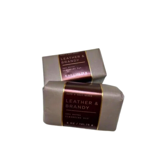 Bath & Body Works Cleansing Bar, Sets of 2 Bars, Each Bar 5oz (Leather Brandy) Beauty & Personal Care Bath & Body Works
