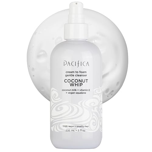 Pacifica Coconut Whip Cream to Foam Face Wash - Gentle Hydrating Facial Cleanser for Dry & Sensitive Skin, Moisturizing Daily Face Wash Beauty & Personal Care Pacifica