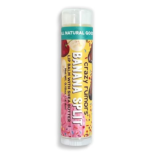Crazy Rumors Banana Split Lip Balm. 100% Natural, Vegan, Plant-Based, Made in USA (1-Pack) Beauty & Personal Care Crazy Rumors