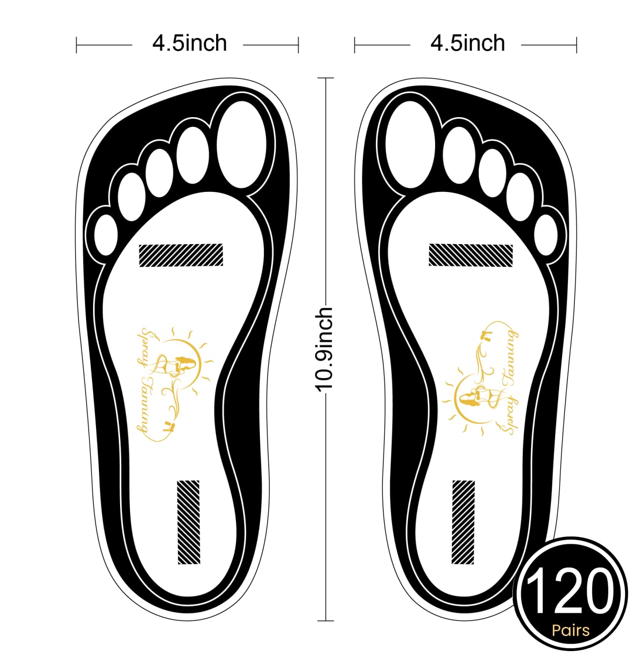 120 Pairs(240 Feets) Disposable Black Tanning Feet Pads Sunless Airbrush Spray Tent Protect Foot Shaped Spray Tan Sandals Beauty & Personal Care HeeStar