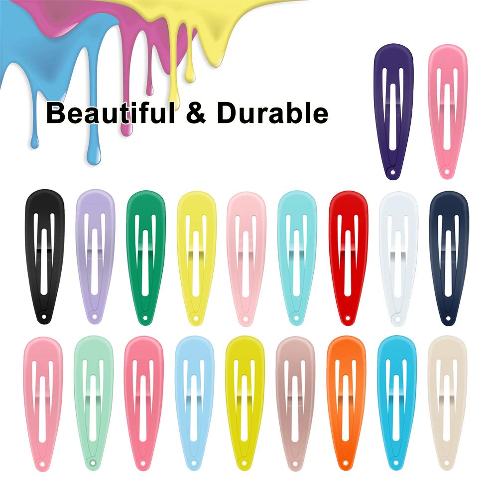 Hair Clips, ECADY (100-Pack 20 Colors) Non-Slip Snap Barrettes for Girls, Women, Kids - 2 Inch Beauty & Personal Care ECADY