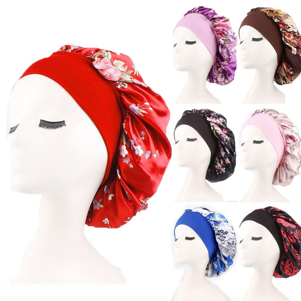 3UOOWWFA Sleep Cap Silk Sleep Cap Hair Hat Head Cover Satin Wide Adjustable Elastic Band (F Free Size) (D One Size) Beauty and Personal Care 3UOOWWFA