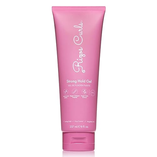 Rizos Curls Strong Hold Gel - Long-Lasting, Flake-Free Gel for Curly, Coily, and Wavy Hair, Frizz Control, Curl Definition & Shine, Vegan Collagen Beauty & Personal Care Rizos Curls
