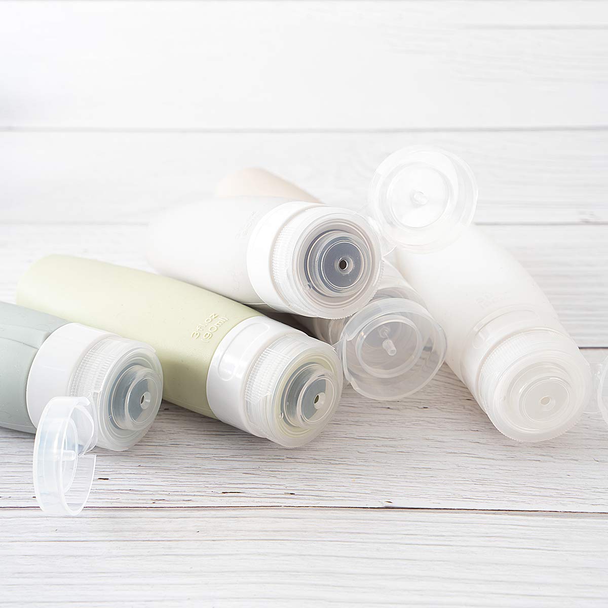 TSA Certified Portable Silicone Travel Bottle Set, Leak Proof Squeezable Silicon Tubes Travel Size Toiletries Containers, Refillable Travel Beauty & Personal Care LARPIPAO