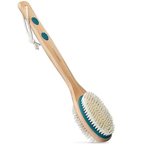 MainBasics Back Scrubber Shower Brush Long Handle Dual Sided Body Brush with Exfoliating Soft Bristles for Back Scrubbing Deep Cleaning and Body Wash Beauty & Personal Care MainBasics
