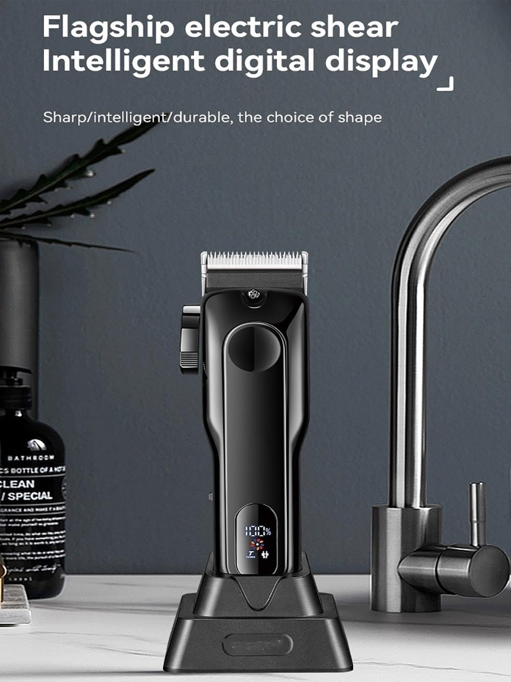 GLESVOWIO Pro Hair Clipper Rechargeable Trimmer for Men Cordless Professional Beard Electric Cutting Machine Two Motor Speed Beauty and Personal Care GLESVOWIO