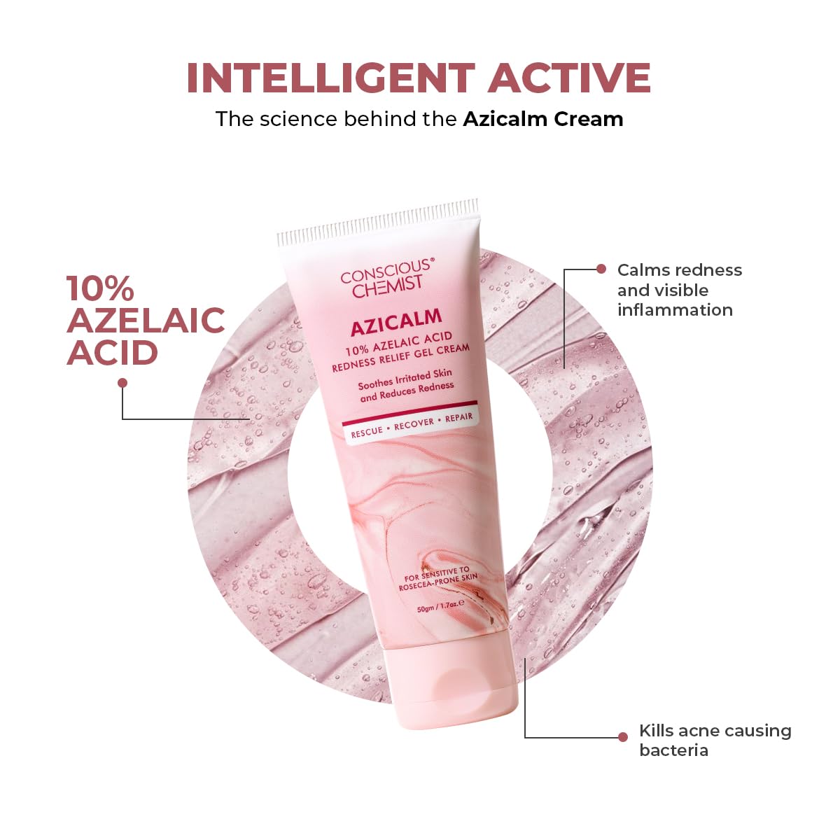 Conscious Chemist® 10% Azelaic Acid Cream 50g | Face Moisturizer for Acne-Prone Skin, Redness Relief & Irritation | For Men & Women | All Skin Types | Beauty & Personal Care Conscious Chemist