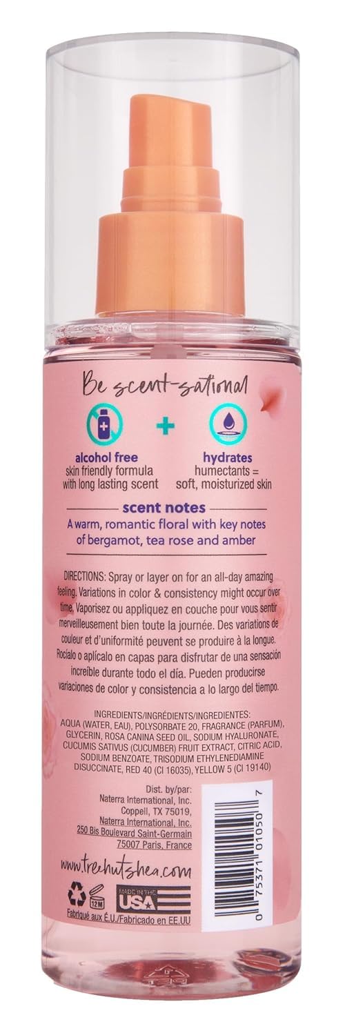Tree Hut Moroccan Rose Hair & Body Mist, Hydrating & Alcohol-Free Body Spray, Fragrance with Bergamot, Tea Rose & Amber Notes, Alcohol-Free Formula, 6 Beauty & Personal Care Tree Hut