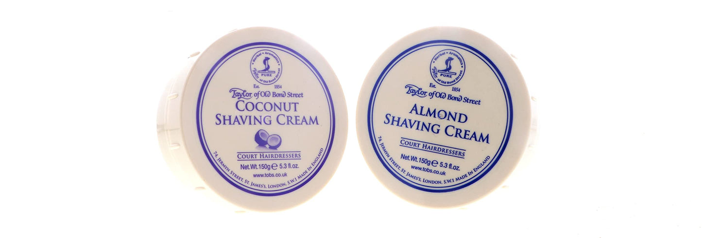 Taylor of Old Bond Street Shave Cream - 2 Pack 5.3 0z Each Choose Your Scents! (Almond and Coconut) Beauty and Personal Care Tobs