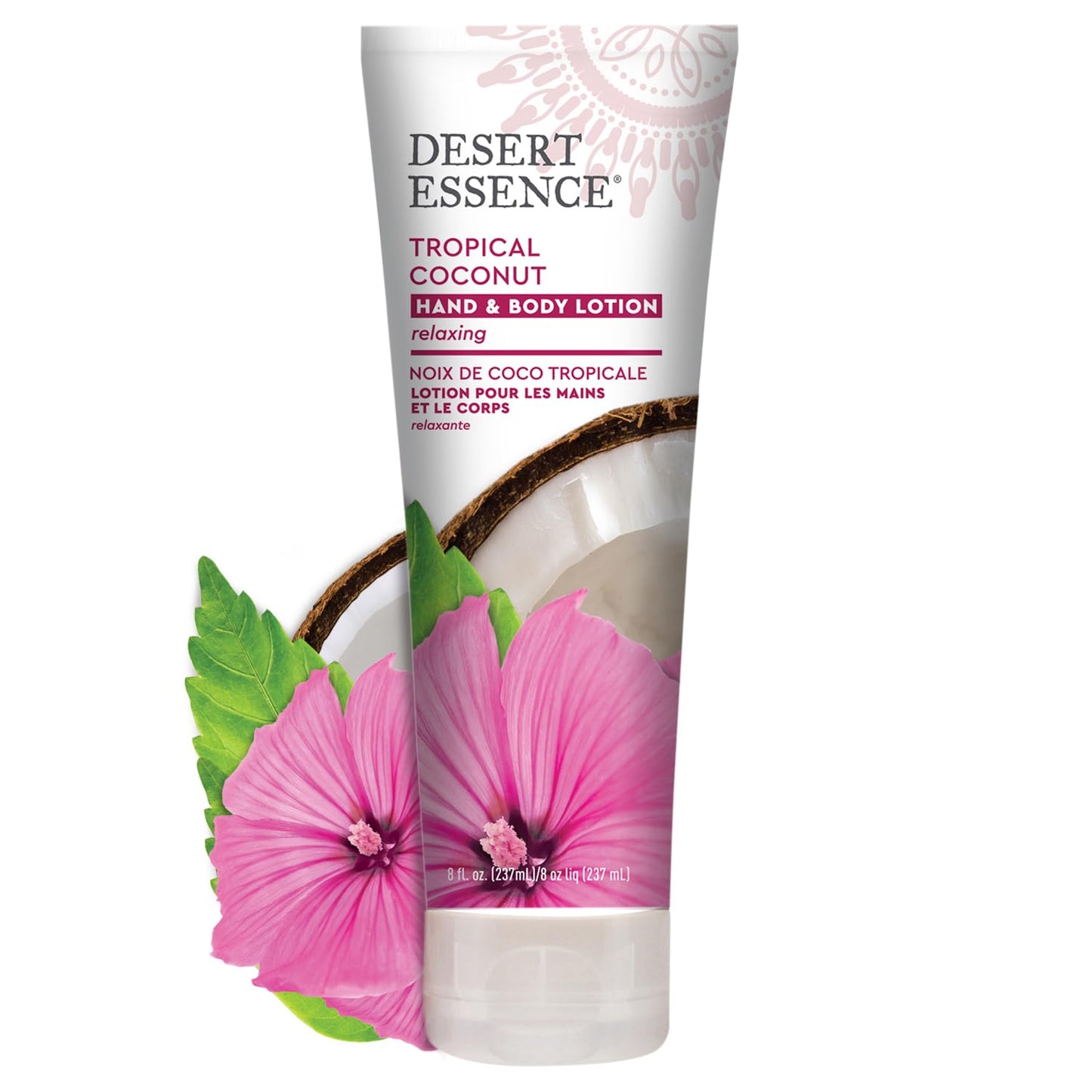 Desert Essence, Tropical Coconut Hand & Body Lotion 8 fl. oz. - Gluten Free - Vegan - Cruelty Free - Coconut Oil, Jojoba Oil & Vitamin E - Intense Beauty & Personal Care Desert Essence