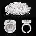Burboeiy 100PCS Lash Rings for Eyelash Extensions - Smart Glue Cups with Eyelash Glue Holder Beauty & Personal Care Burboeiy