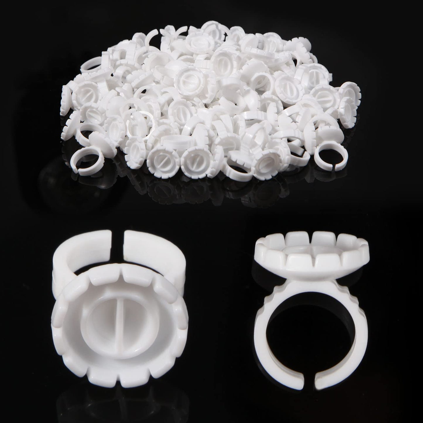 Burboeiy 100PCS Lash Rings for Eyelash Extensions - Smart Glue Cups with Eyelash Glue Holder Beauty & Personal Care Burboeiy