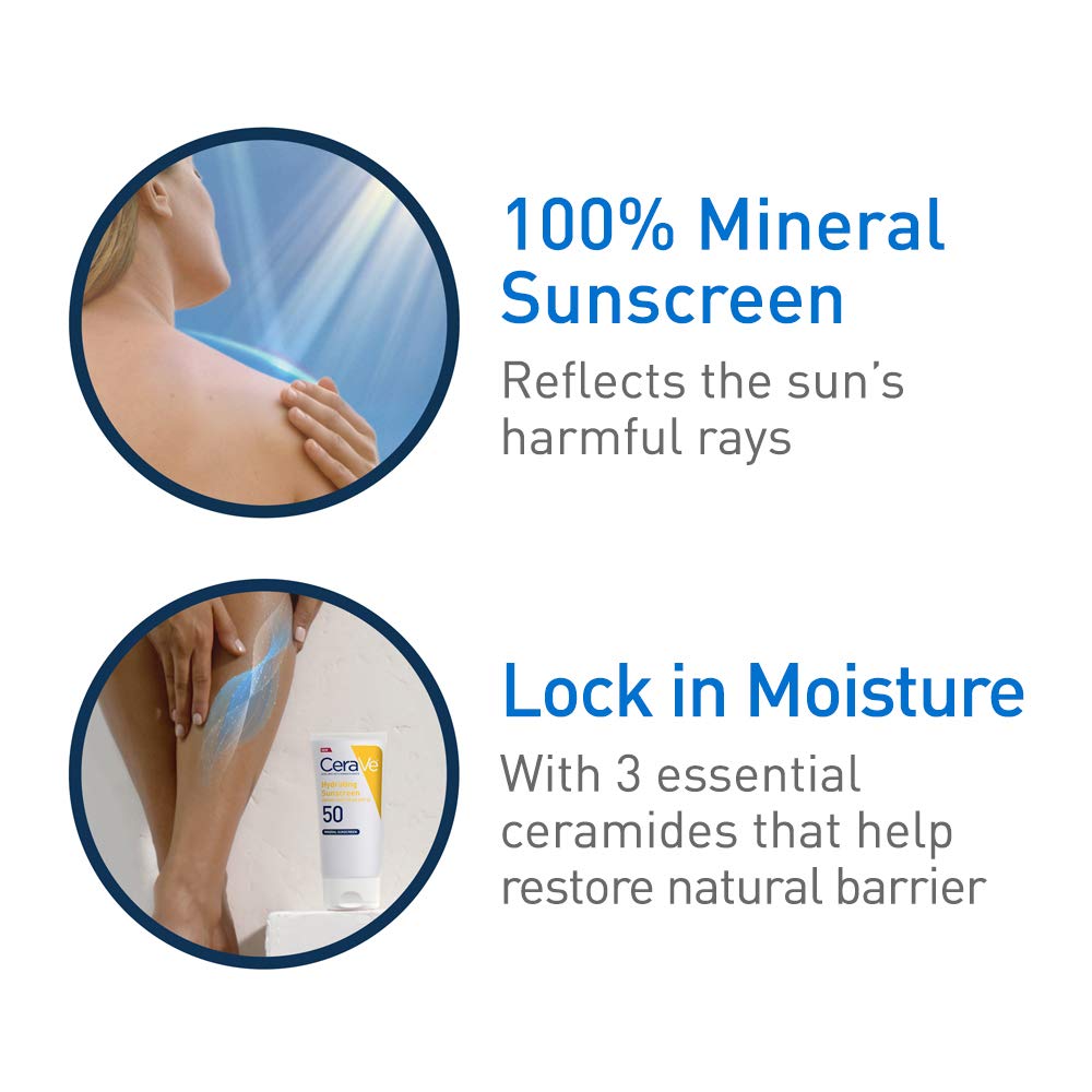 Cerave Sunscreen Bundle SPF 30 | Contains Mineral Sunscreen for Face SPF 30, 2.5 Ounce, and Mineral Body Sunscreen SPF 30, 5 Ounce 1 ea Beauty & Personal Care CeraVe