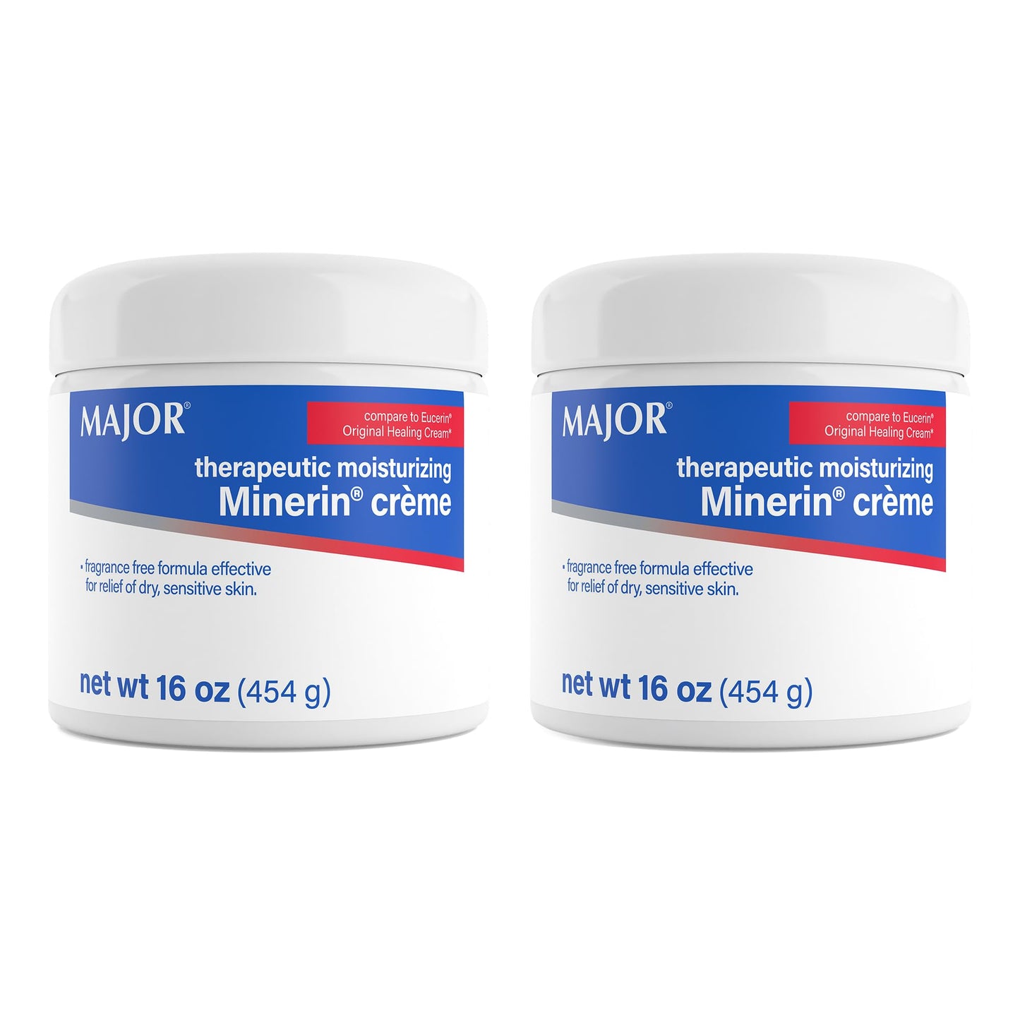 MAJOR Therapeutic Moisturizing Minerin Créme - Body Cream Moisturizer for Dry Skin - Fragrance-Free - 16 Oz. (2 Pack) Beauty & Personal Care MAJOR