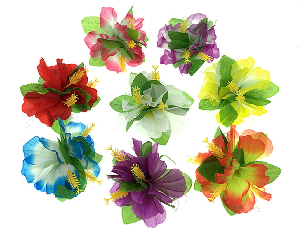 ALIMITOPIA Hawaiian Flower Hair Clip, 8pcs, Medium Size, Fabric Artificial Tropical Flower Hairpin Barrette, Hair Accessories for Luau Beach Party Beauty & Personal Care ALIMITOPIA